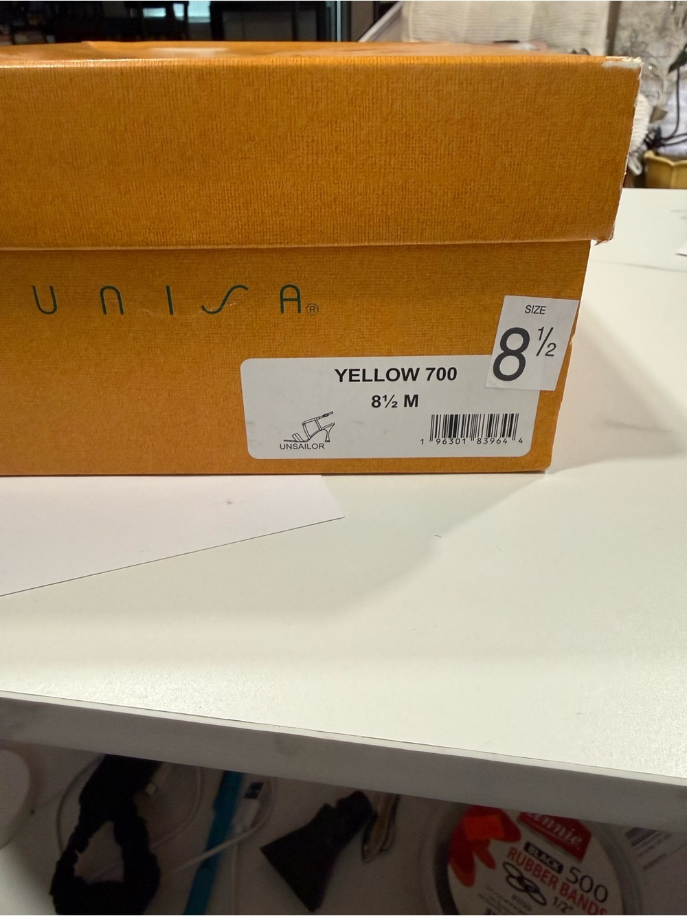 Unisa Bright Yellow Strappy Square-Toe Heeled Sandals - Picture 4 of 4
